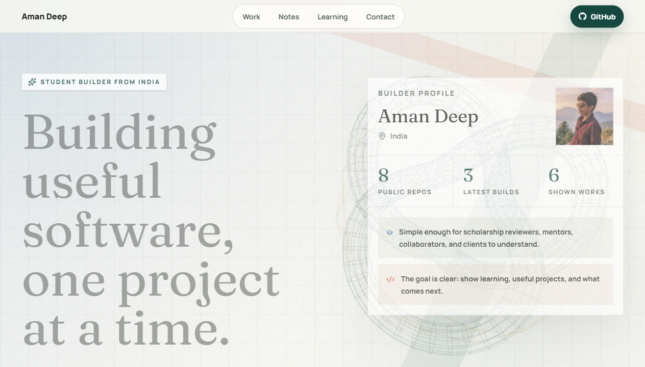 Aman Deep - 13 y/o Dev Portfolio